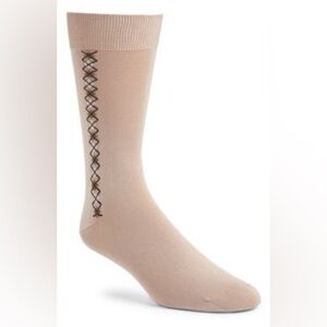 CANALI MENS COTTON DRESS SOCKS ARGYLE ROW BEIGE SIZE MEDIUM NWT